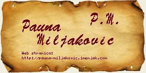 Pauna Miljaković vizit kartica
